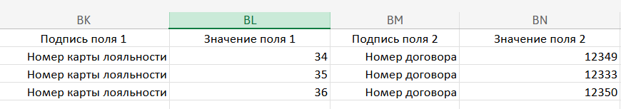 Пользовательские поля в отчете
